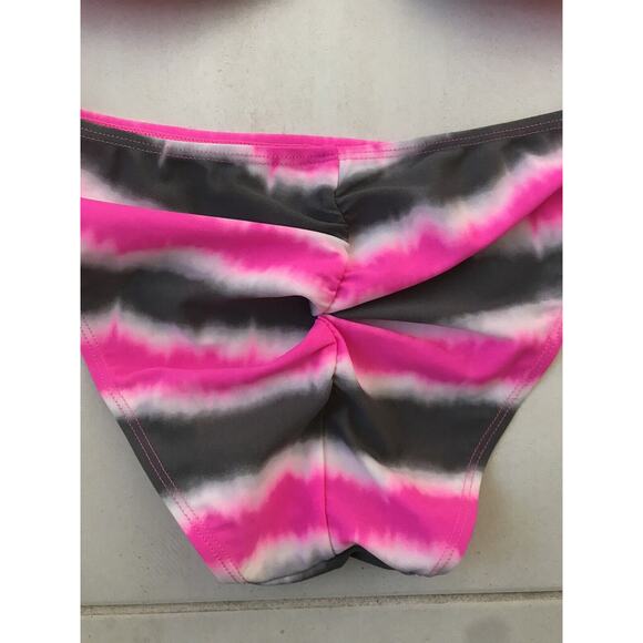 Malibu Dream Girl Multicolor Padded Striped Bikini Set Swimsuit - Picture 9 of 9